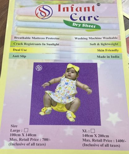 Rectangular Born Baby Dry Sheet, For Home/ Hospital/ Elderly Used, Size : S/m/L/xl