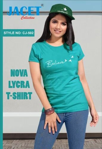 Printed Ladies T- Shirt, Packaging Type : Box