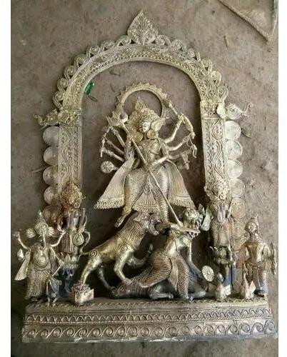 Dhokra Durga Statue, Size : 12 Inch