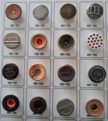 Rectangular Denim Metal Button, For Garments, Jeans, Shirts, Pattern : Plain Printed