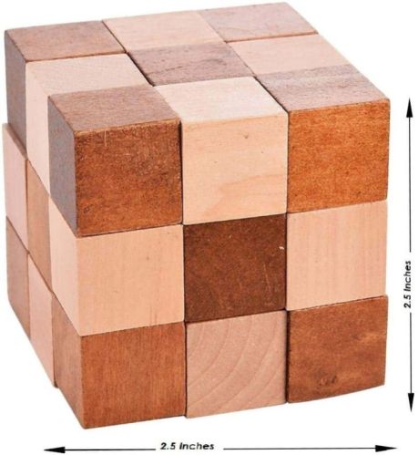 Snake Cube Puzzle 2.5″ | Wooden Brain Teaser Games | Fun & Learning