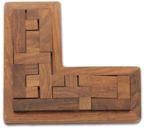 Wooden Pentamino L Shape Puzzle Brain Teaser Games Fun & Learning
