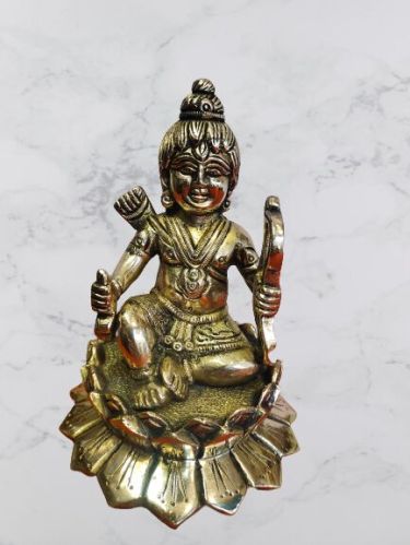 AJAY Polished Metal Brass RAM Lala Statue, For Shop, House, Hotel, Home, Pattern : Carved