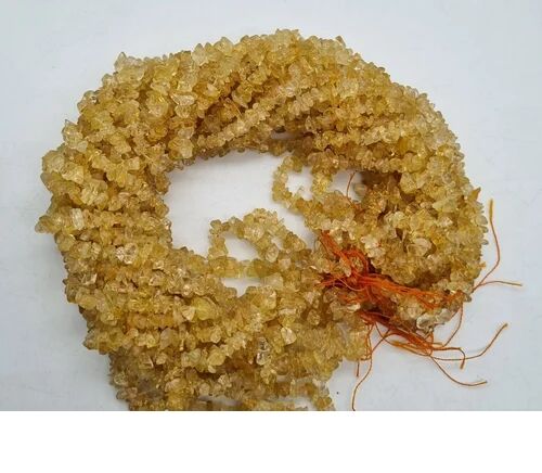 Polished Citrine Bead Mala, Color : Yellow 