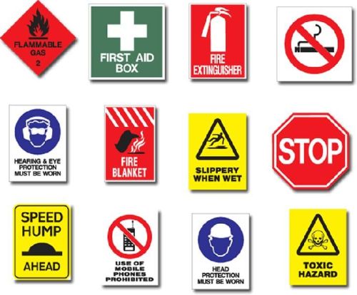 Rectengular Acrylic Safety Signages, For Office, High Ways, Roadsides, Size : Multisize, Standard