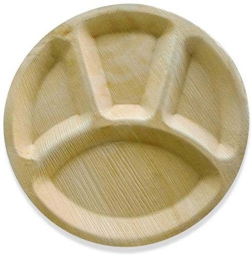 Round Areca Leaf Partition Plate, For Serving Food, Feature : Eco Friendly, Light Weight