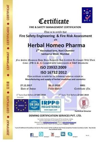 Fire Safety Certificate Issued By DCS