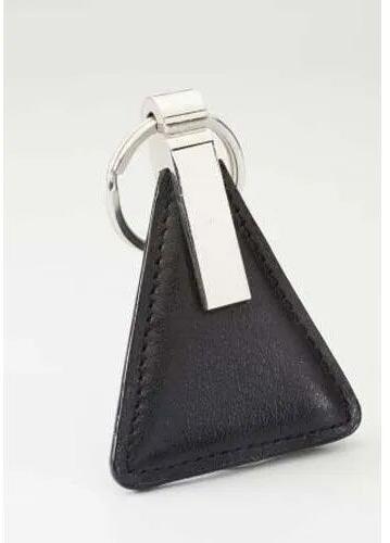 Plain Leather Key Chain, Color : Black