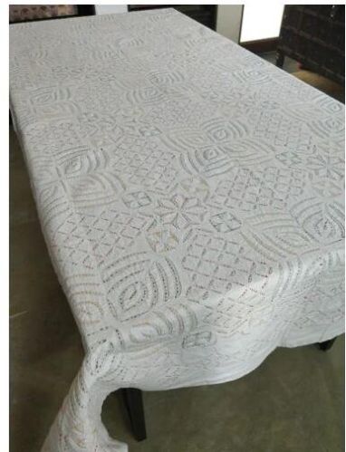 White Printed Table Cover, Size : 60 X 90 Inch