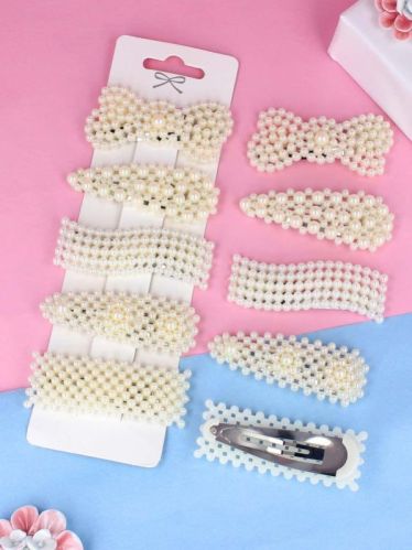 CNB42565 Assorted Designs Pearls Tic Tac Hair Pin