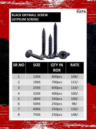 Metal Drywall Screw, Feature : Artistic Ceilings, Durable, Easy To Fit, Fine Finished, Rust Proof