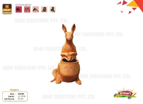 Brown Plain FRP Kangaroo Dustbin, For Store Garbage