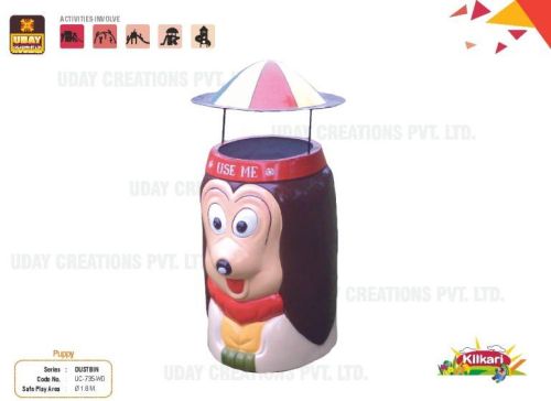 Mulit Colour Printed FRP Puppy Dustbin, For Store Garbage