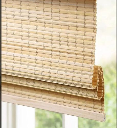 Creative Art Wood Bamboo Roman Blinds, Color : Brown