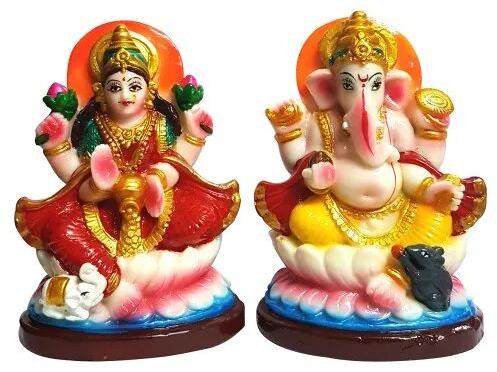 Polyresin Laxmi Ganesh Statue, Size : 11x7x5 Cm