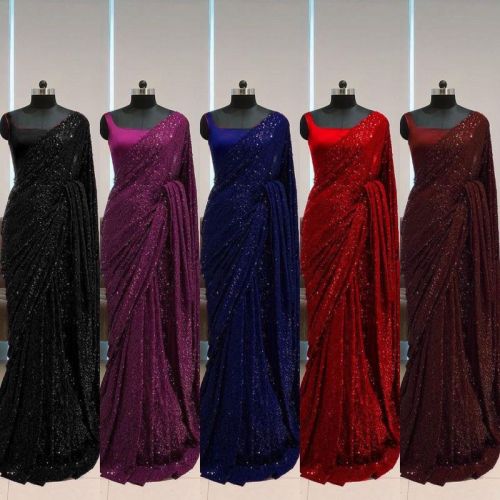 Black Georgette Embroidered Saree Blouse For Women