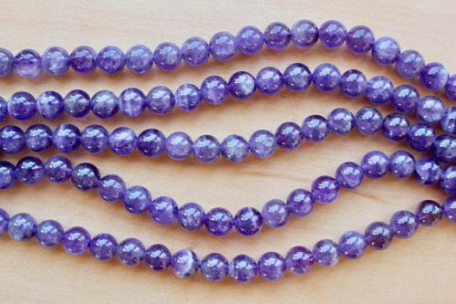 Polished Amethyst Rondelle Beads
