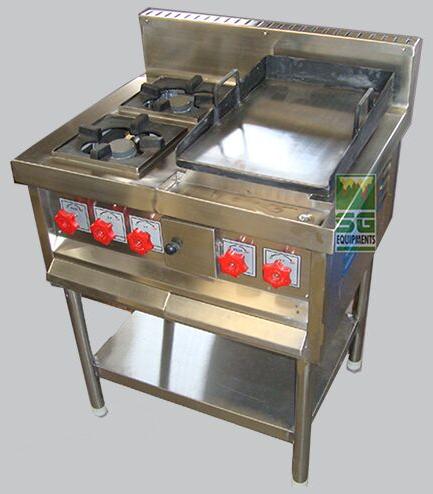 2 Burner Cooking Range With Dosa Plate