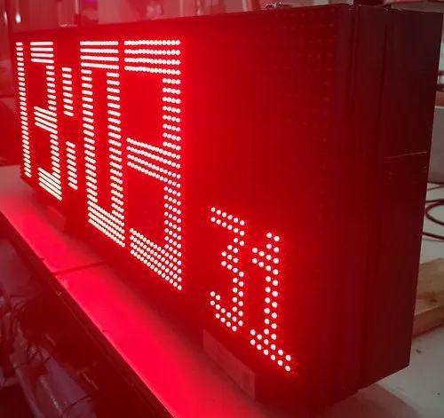 Rectangle Jumbo Size LED Digital Clock, For Stop Watch, Color : Red