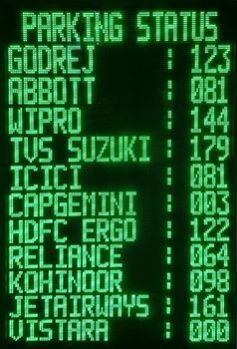 White Electric Rectangular Parking Status Message Display Board, For Railway Station, Malls.Market