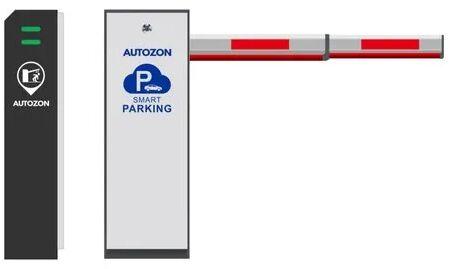 Whiteand Red Automatic Parking Barrier