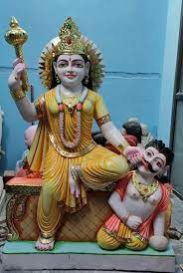 Polished Marble Baglamukhi Mata Statue, For Worship, Style : Sit Position