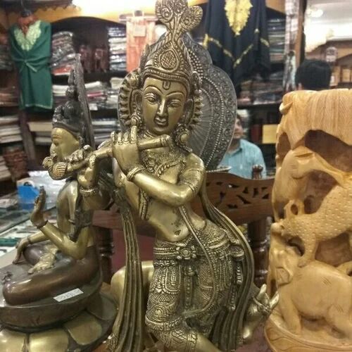 Krishna Brass Statue, For Interior Decor