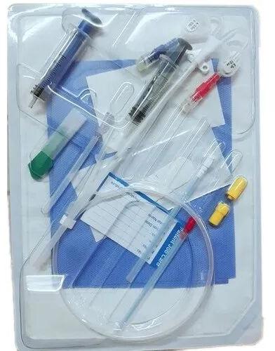 Curved Plastic Hemodialysis Catheters, For Hospital, Color : White Blue