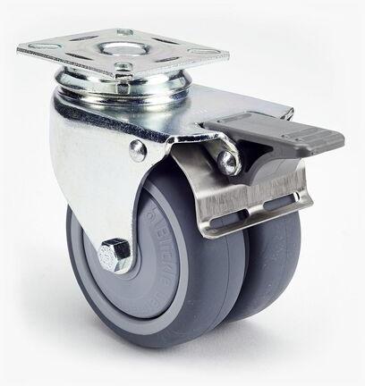 Varun Stainless Steel Twin Wheel Casters, Size : 45 Mm