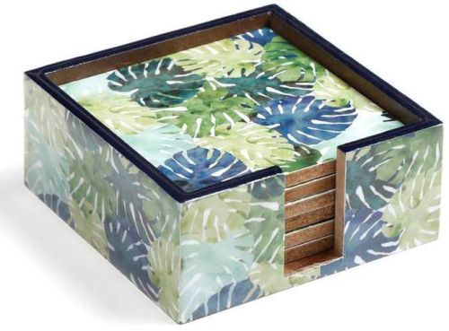 Square Enamel Coated MDF Coaster Set, For Tableware, Size : 10x10 Cm