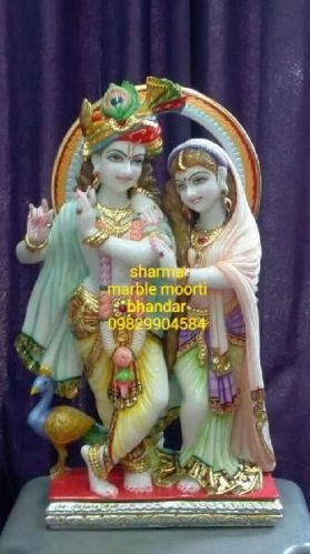 Marble Radha Krishna Statue, Marble Type : Makrana