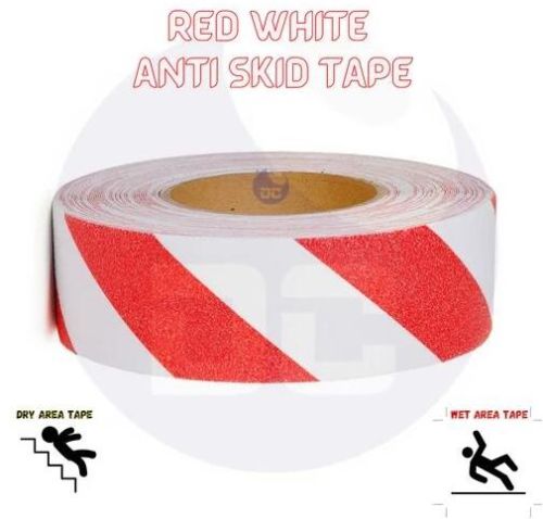 Red White Rubber Anti Skid Tapes, Tape Type : Adhesive