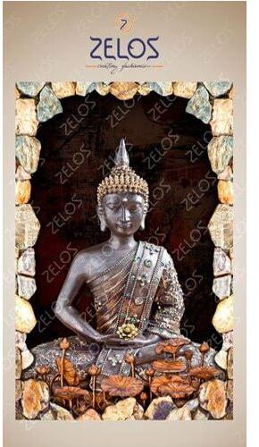 Multi Color Rectangular Glossy Ceramic Buddha Highlighter Tiles, For Construction, Size : Standard