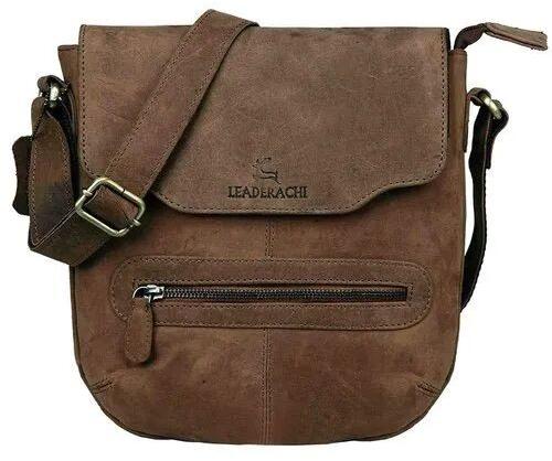 Leather Messenger Bag, Color : Brown
