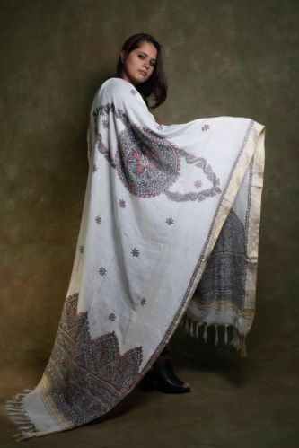 Chanderi Madhubani Hand Painted Dupatta, Feature : Easily Washable, Impeccable Finish, Shrink Resistance