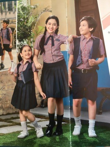 Polyester Checked School Uniform, Feature : Attractive Design, Easy To Wash