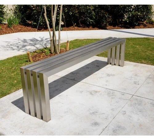 Rectangular Stainless Steel Bench