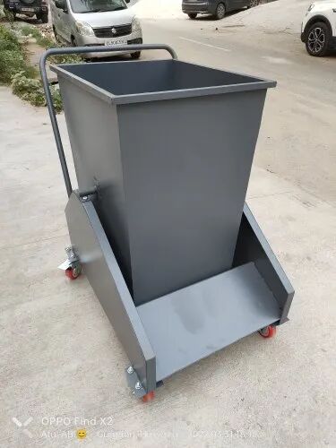 Mild Steel Dust Bin Trolley, Color : Multicolor