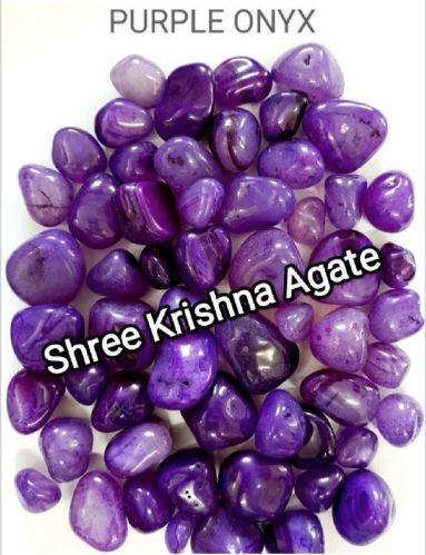 Oval Non Polished Purple Onex Pebbles, Pattern : Plain