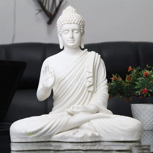 Resin Buddha Statue, Color : White