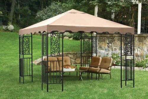 Pyramid Polyester Awning Outdoor Canopy, Color : Peach