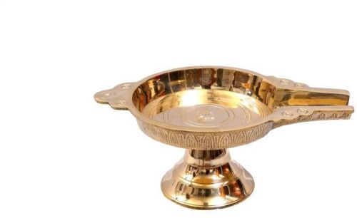 Golden Round Polished Brass Abisheka Peedam, For Home, Design Type : Standard