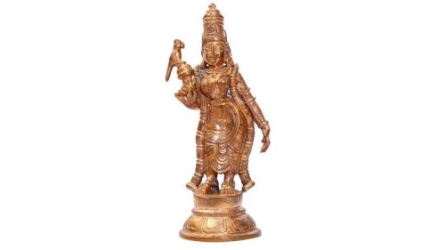 Bronze Meenakshi Amman Goddess Statue, For Home, Feature : Rustproof, Perfect Shape, Easy To Place