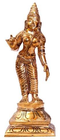 Polished Bronze Standing Parvati Statue, For Home, Feature : Perfect Shape, Easy To Place, Complete Finishing