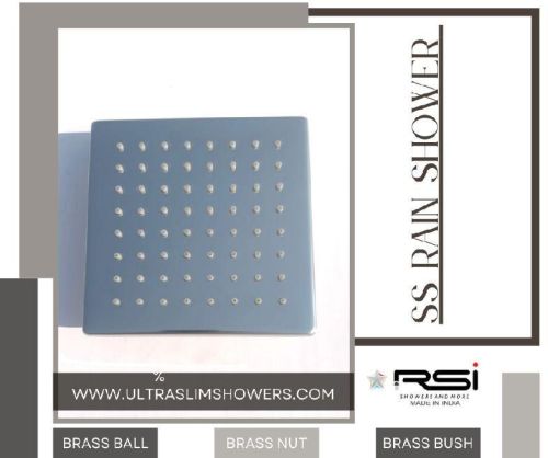 RSI Polished SS RAIN SHOWER 6''X6'', Shape : Square