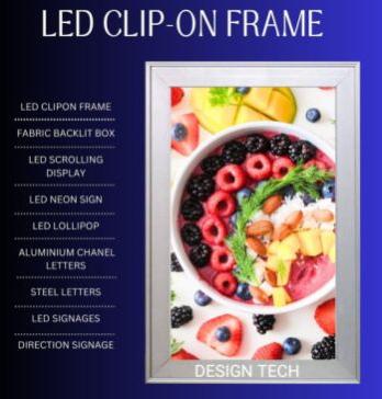 Clip On LED Poster Frame, Size : Standard