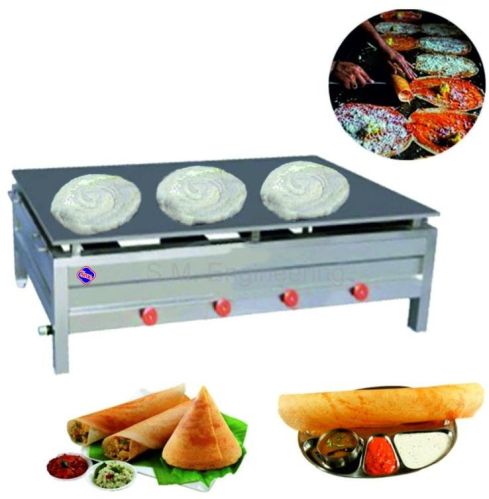 Gas Oprated Stainless Steel SME Manual Non Coated Dosa Bhatti For Hotel, Restaurant