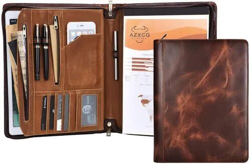 Leather Portfolio File Folder, Size : 10 X 8 Inches (LxW)