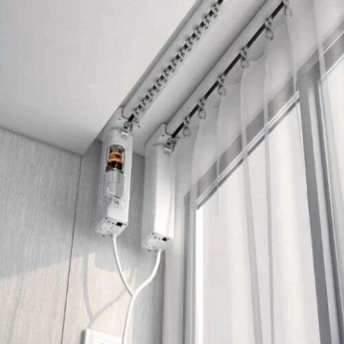 Platinum Electric Curtain Tracks, Color : White