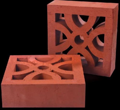 Square 210x210x70mm CLAY JALI, Color : Red